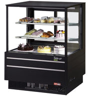Turbo Air TCGB-36UF-B-N 36-1/2" Straight Glass Full-Service Bakery Display Case, 3 Levels, Black Exterior, 115v - Donut-Equipment.com