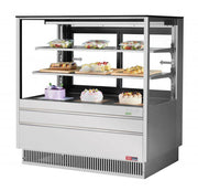 Turbo Air TCGB-48UF-S-N 47-7/8" Refrigerated Straight Glass Full-Service Bakery Display Case, 3 Levels, Stainless Steel Exterior, 115v - Donut-Equipment.com