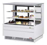 Turbo Air TCGB-48UF-W-N 48-1/2" Refrigerated Straight Glass Full-Service Bakery Display Case, 3 Levels, White Exterior, 115v - Donut-Equipment.com