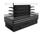 Turbo Air TIOM-36CSCB-N 84" Square Glass Island Open Air Merchandiser, 36 Cu. Ft., Self-Serve, Black, 220v - Donut-Equipment.com