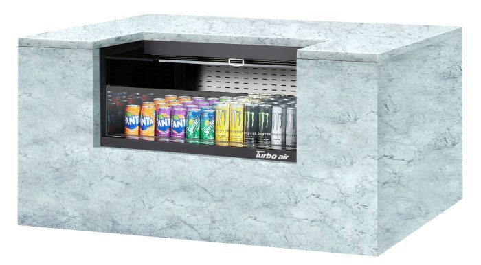 Turbo Air TOM-36UC-B-N 36 1/4" Horizontal Open Air Cooler w/ (1) Level – Black Exterior, 115v - Donut-Equipment.com