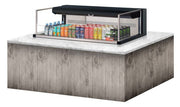 Turbo Air TOM-48L-UF-B-1SI-N 47 7/8" Drop-In Horizontal Open Air Cooler w/ (1) Level – Black Exterior, 115v - Donut-Equipment.com