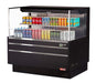 Turbo Air TOM-48L-UF-B-2S-N 46 3/4" Black Low Profile Horizontal Open Air Cooler w/ (2) Levels – Ultra Front Merchandiser, 115v - Donut-Equipment.com