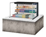 Turbo Air TOM-48L-UF-B-3SI-N 47 7/8" Drop-In Horizontal Open Air Cooler w/ (3) Levels – Black Exterior, 115v - Donut-Equipment.com