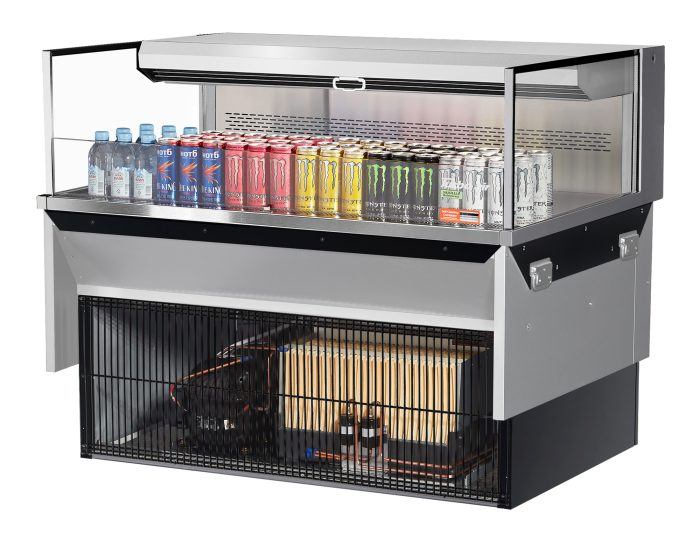 Turbo Air TOM-48L-UF-S-1SI-N 48" Stainless Steel Drop-In Refrigerated Open Display Case Merchandiser – (1) Level, 115v - Donut-Equipment.com