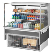 Turbo Air TOM-48L-UF-W-3SI-N 47 7/8" Drop-In Horizontal Open Air Cooler w/ (3) Levels – White Exterior, 115v - Donut-Equipment.com