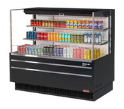 Turbo Air TOM-60L-UF-B-3S-N 58 3/4" Black Low Profile Horizontal Open Air Cooler w/ (3) Levels – Ultra Front Merchandiser, 115v - Donut-Equipment.com
