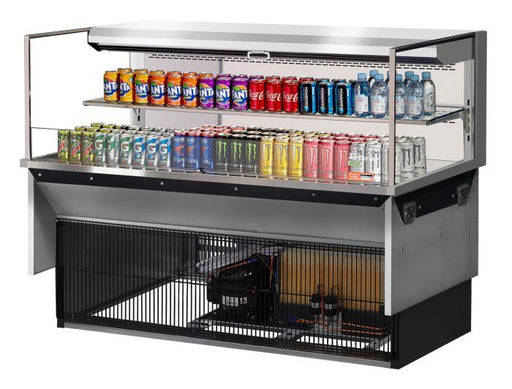 Turbo Air TOM-60L-UF-S-2SI-N 60" Stainless Steel Drop-In Refrigerated Open Display Case Merchandiser w/ (2) Levels, 115v - Donut-Equipment.com