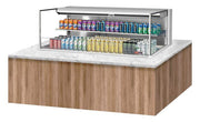 Turbo Air TOM-60L-UF-W-2SI-N 59 7/8" Drop-In Horizontal Open Air Cooler w/ (2) Levels – White Exterior, 115v - Donut-Equipment.com