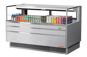 Turbo Air TOM-60L-UFD-S-1S-N 58 3/4" Stainless Steel Low Profile Horizontal Open Air Cooler w/ (1) Level – Ultra Front Deluxe Merchandiser, 115v - Donut-Equipment.com