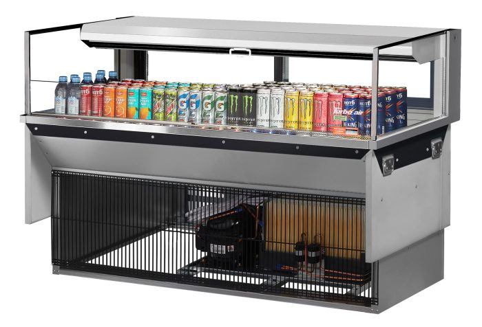 Turbo Air TOM-60L-UFD-S-1SI-N 60" Drop-In Horizontal Open Air Cooler w/ (1) Level – Stainless Steel Exterior, 115v - Donut-Equipment.com