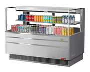 Turbo Air TOM-60L-UFD-S-2S-N 58 3/4" Stainless Steel Low Profile Horizontal Open Air Cooler w/ (2) Levels – Ultra Front Deluxe Merchandiser, 115v - Donut-Equipment.com