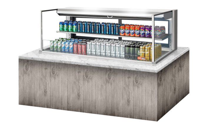 Turbo Air TOM-60L-UFD-S-2SI-N 60" Drop-In Horizontal Open Air Cooler w/ (2) Levels – Stainless Steel Exterior, 115v - Donut-Equipment.com