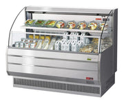 Turbo Air TOM-60LS-N 63" Low Profile Horizontal Open Air Cooler – Stainless Steel Refrigerated Curtain Merchandiser w/ (2) Levels, 115v - Donut-Equipment.com