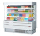 Turbo Air TOM-60MSEW-N 63 1/4" White Narrow Depth Vertical Open Air Cooler / Air Curtain Display Case with (4) Levels, 115v - Donut-Equipment.com