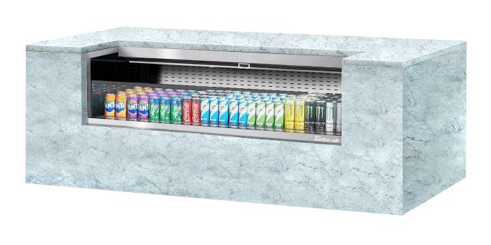 Turbo Air TOM-60UC-S-N 60 1/4" Drop-In Horizontal Open Air Cooler w/ (1) Level – Stainless Steel Exterior, 115v - Donut-Equipment.com