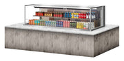Turbo Air TOM-72L-UF-S-2SI-N 72" Stainless Steel Drop-In Refrigerated Open Display Case Merchandiser w/ (2) Levels, 220v/1ph - Donut-Equipment.com