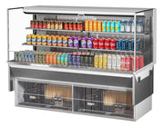 Turbo Air TOM-72L-UF-W-3SI-N 71 7/8" Drop-In Horizontal Open Air Cooler w/ (3) Levels – White Exterior, 220v/1ph - Donut-Equipment.com