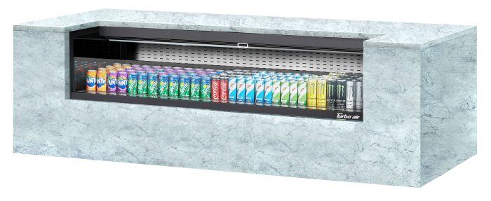 Turbo Air TOM-72UC-B-N 72 1/4" Horizontal Open Air Cooler w/ (1) Level – Black Exterior, 115v - Donut-Equipment.com