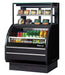 Turbo Air TOM-W-40SB-UF-N 38 7/8" Black Horizontal Open Air Cooler w/ (4) Levels – Ultra Front Display Merchandiser, 115v - Donut-Equipment.com