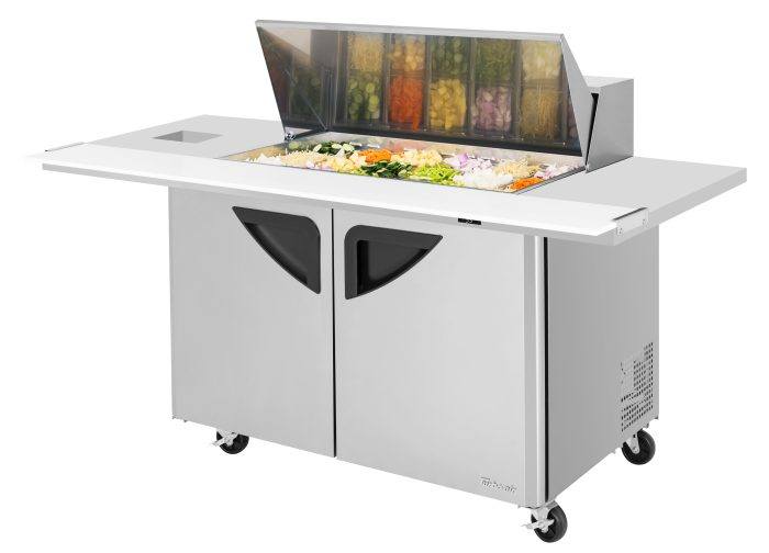 Turbo Air TST-48SD-18-E-SVC-N 72 5/8" Super Deluxe Mega Top Sandwich/Salad Prep Table w/ Refrigerated Base - Donut-Equipment.com