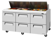 Turbo Air TST-72SD-D6-N" 4 Drawer Refrigerated Sandwich Prep Table - Donut-Equipment.com