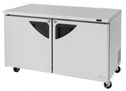 Turbo Air TUF-60SD-N 60 1/4" W Undercounter Freezer w/ 2 Sections & 2 Doors - Donut-Equipment.com
