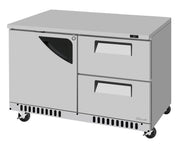 Turbo Air TUR-48SD-D2R(L)-FB-N 48 1/4" W Undercounter Refrigerator w/ 2 Drawers, 1 Door & Front Breathing - Donut-Equipment.com