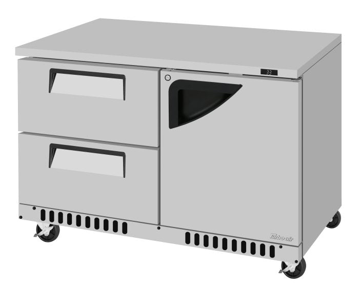 Turbo Air TUR-48SD-D2R(L)-FB-N 48 1/4" W Undercounter Refrigerator w/ 2 Drawers, 1 Door & Front Breathing - Donut-Equipment.com