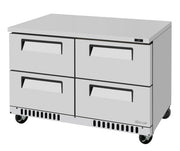 Turbo Air TUR-48SD-D4-FB-N 48 1/4" W Undercounter Refrigerator w/ 2 Sections, 4 Drawers & Front Breathing - Donut-Equipment.com