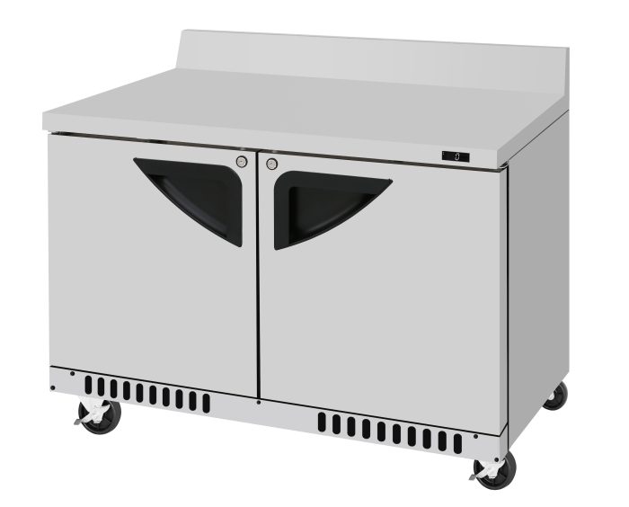 Turbo Air TWF-48SD-FB-N 48 1/4" Super Deluxe Worktop Freezer w/ (2) Sections, 2 Solid Doors, Front Breathing - Donut-Equipment.com