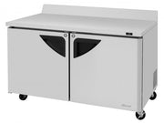 Turbo Air TWR-60SD-N 60 1/4" Super Deluxe Worktop Refrigerator w/ (2) Sections, 2 Solid Doors - Donut-Equipment.com