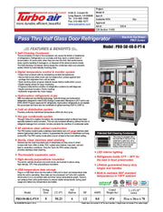Turbo Air PRO-50-4R-G-PT-N 51 3/4" Two Section Pass Thru Refrigerator, (8) Left/Right Hinge Glass Doors, 115v - Donut-Equipment.com