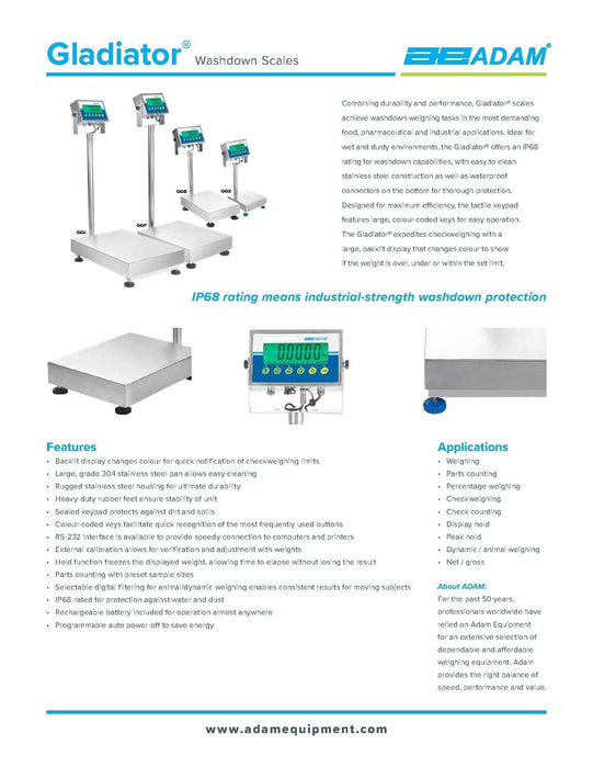 Gladiator Washdown Scales GGB 165A