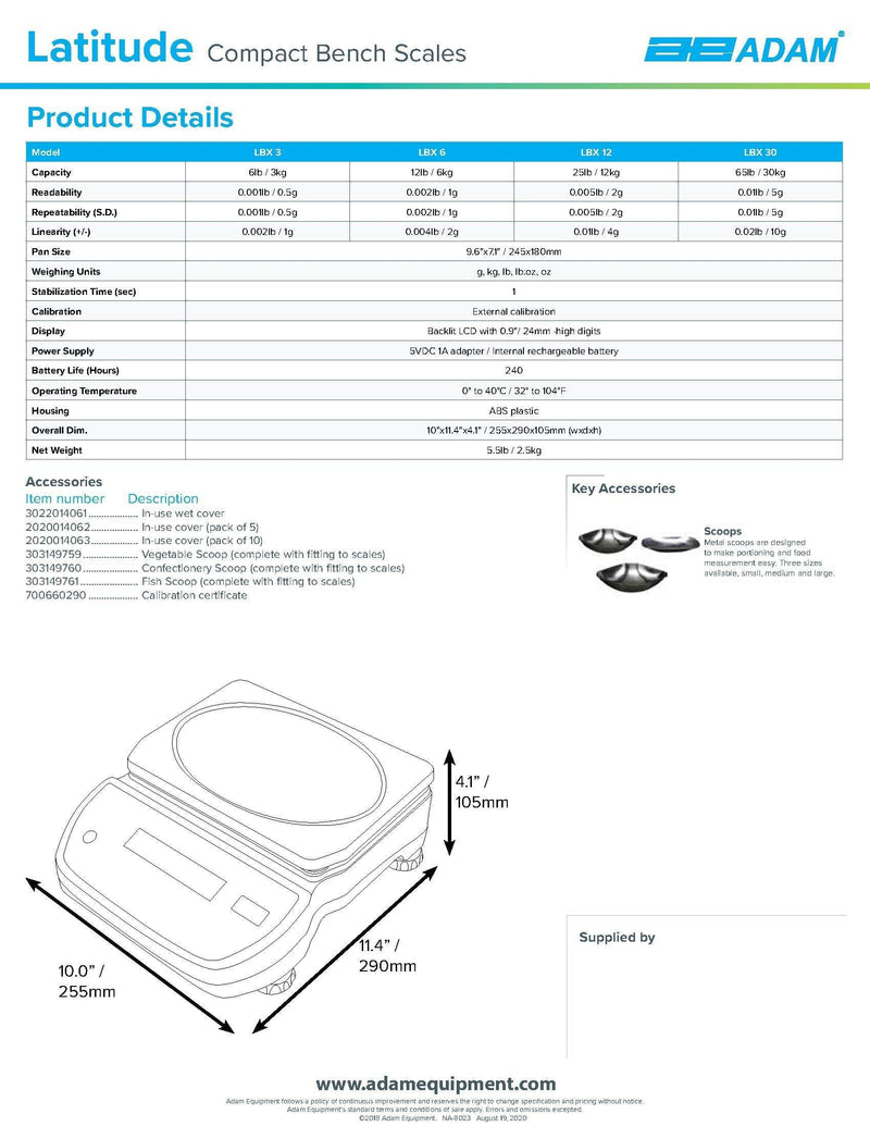 Latitude Compact Bench Scale LBX 6 - Donut-Equipment.com