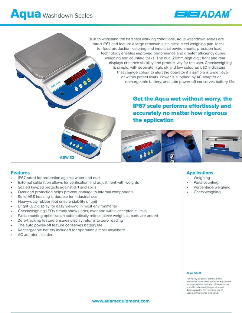 Aqua Washdown Scales ABW-16 - Donut-Equipment.com