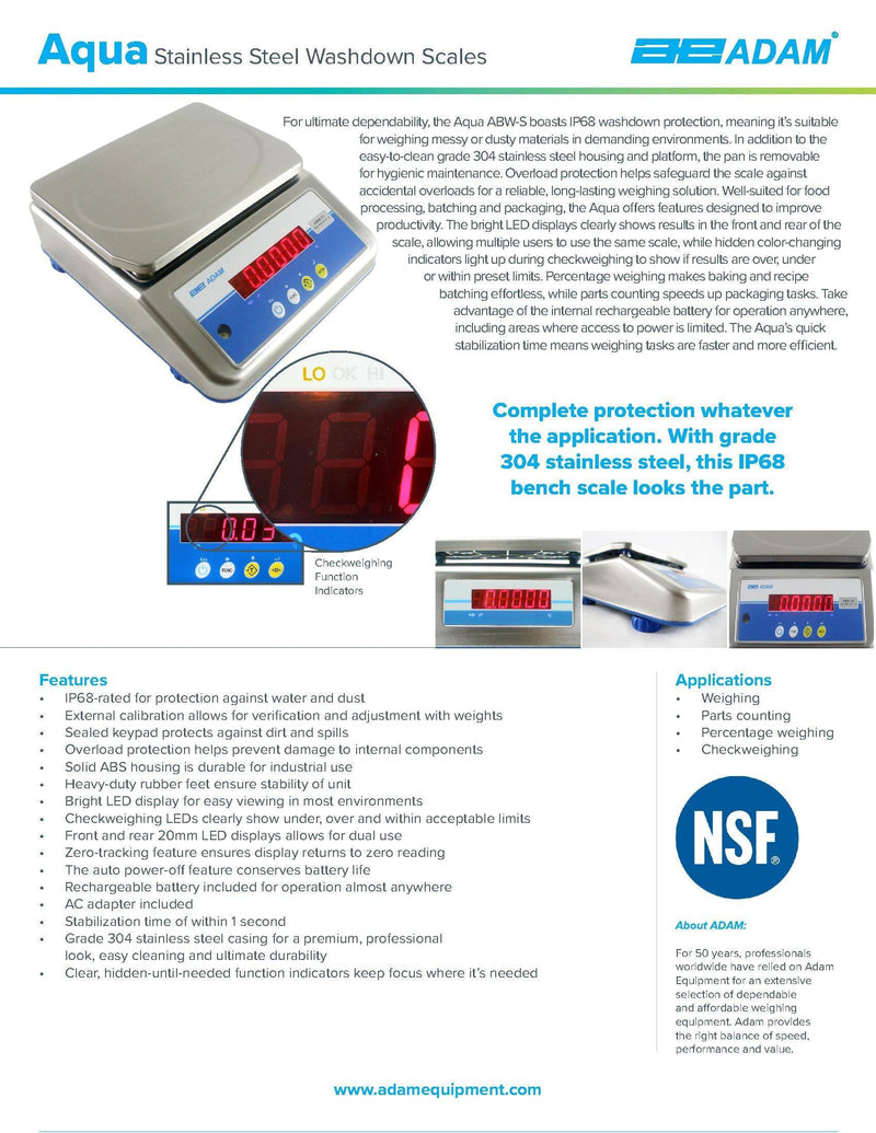 Aqua Washdown Scales ABW-4S - Donut-Equipment.com