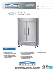 Arctic Air AF49 Two Section Reach-In Freezer - Donut-Equipment.com