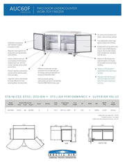Arctic Air AUC60F 60" Undercounter Freezer - Donut-Equipment.com