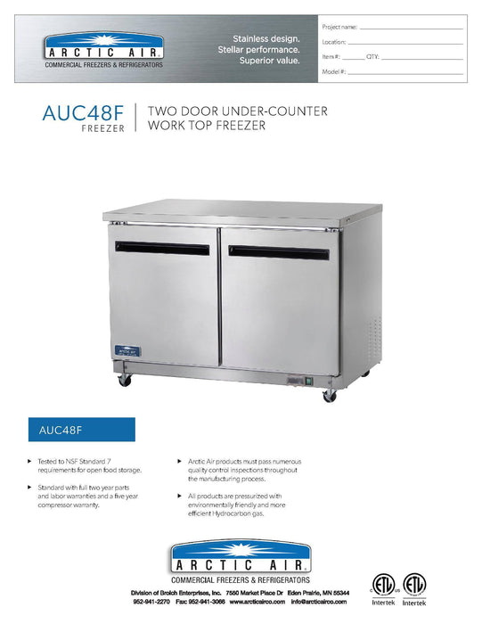 Arctic Air AUC48F 48" Under-counter Freezer