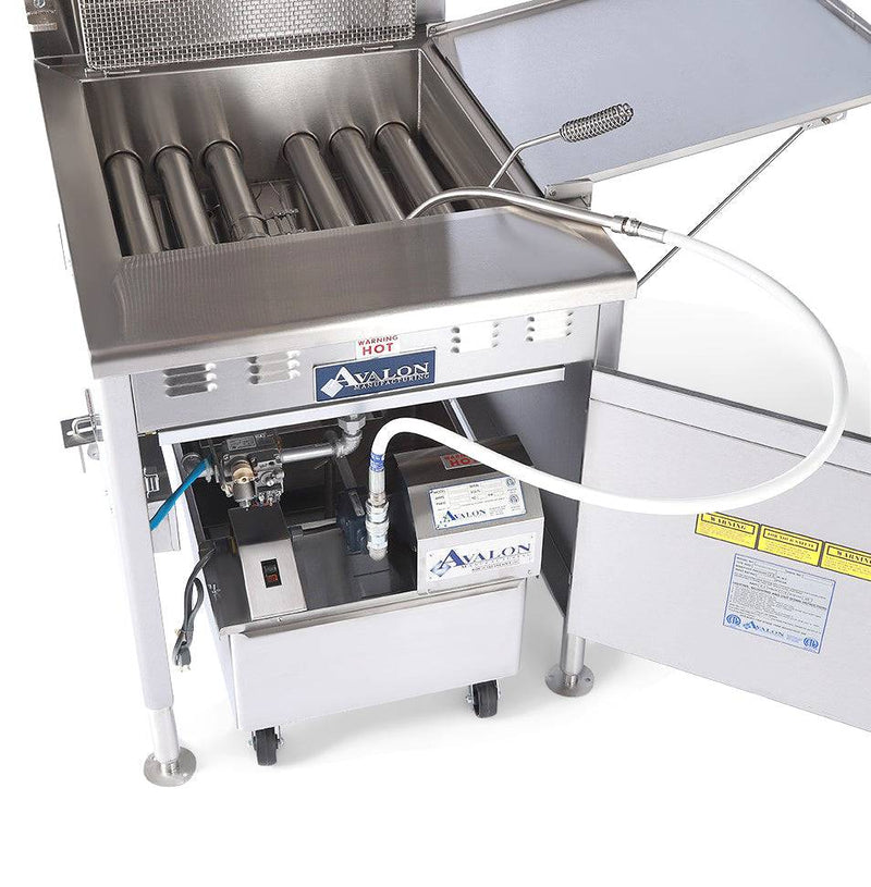 Avalon (ADF26-G) 18" x 26" Natural Gas Fryer, Standing Pilot, Right Side Drain Board With Submerge Screen - Donut-Equipment.com