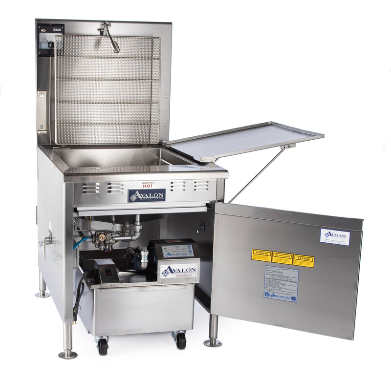 Avalon (ADF26-G) 18" x 26" Natural Gas Fryer, Standing Pilot, Right Side Drain Board With Submerge Screen - Donut-Equipment.com