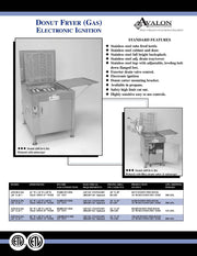 Avalon (ADF26G-BA) 18" x 26" Donut Fryer, Natural Gas, Electronic Ignition, Left Side Drain Board with Submerger - Donut-Equipment.com