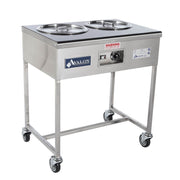 Avalon (HI24-2-8Q) Hot Icing Station Stainless Steel Icing Station with (2) 8 quart Icing Pans - Donut-Equipment.com