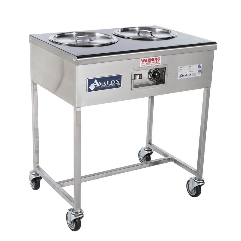 Avalon (HI24-2-8Q) Hot Icing Station Stainless Steel Icing Station with (2) 8 quart Icing Pans - Donut-Equipment.com