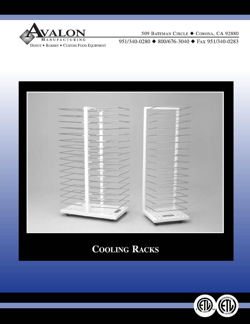 Avalon ACR16-S Stainless Steel Cooling Rack With 16 Slides 1/2 Racks On 3" Casters - Donut-Equipment.com