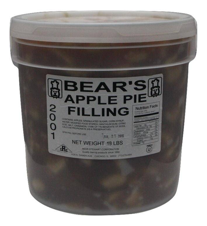 Bear Stewart Sliced Apple Pie Filling- 18 pound pail - Donut-Equipment.com