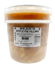 Bear Stewart Sliced Apple Pie Filling- 38 pound pail - Donut-Equipment.com
