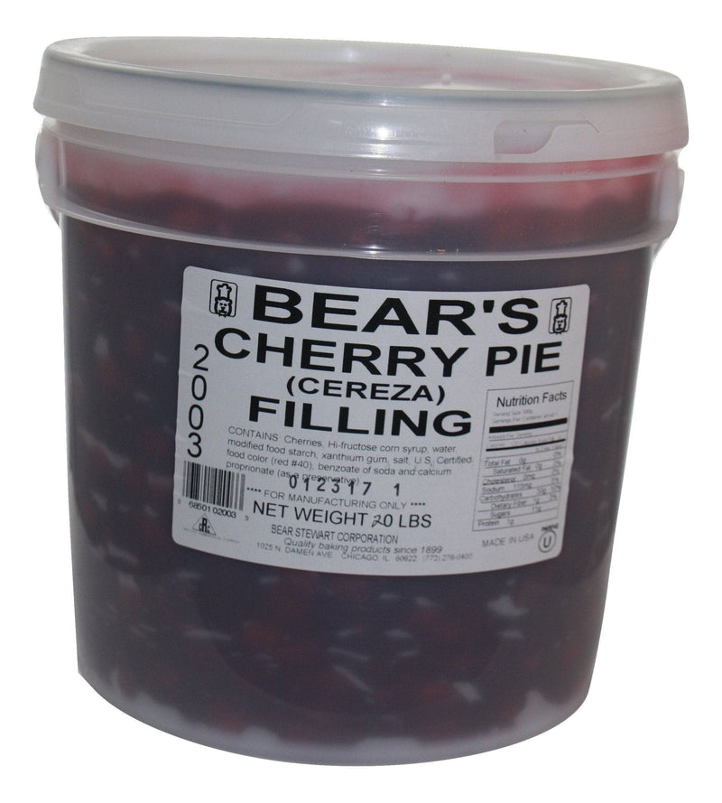 Whole Cherry Pie Filling- 20 Pound Pail - Donut-Equipment.com