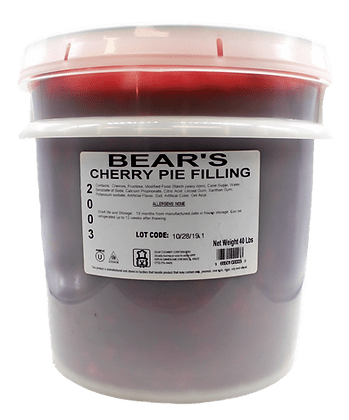 Whole Cherry Pie Filling- 40 Pound Pail - Donut-Equipment.com